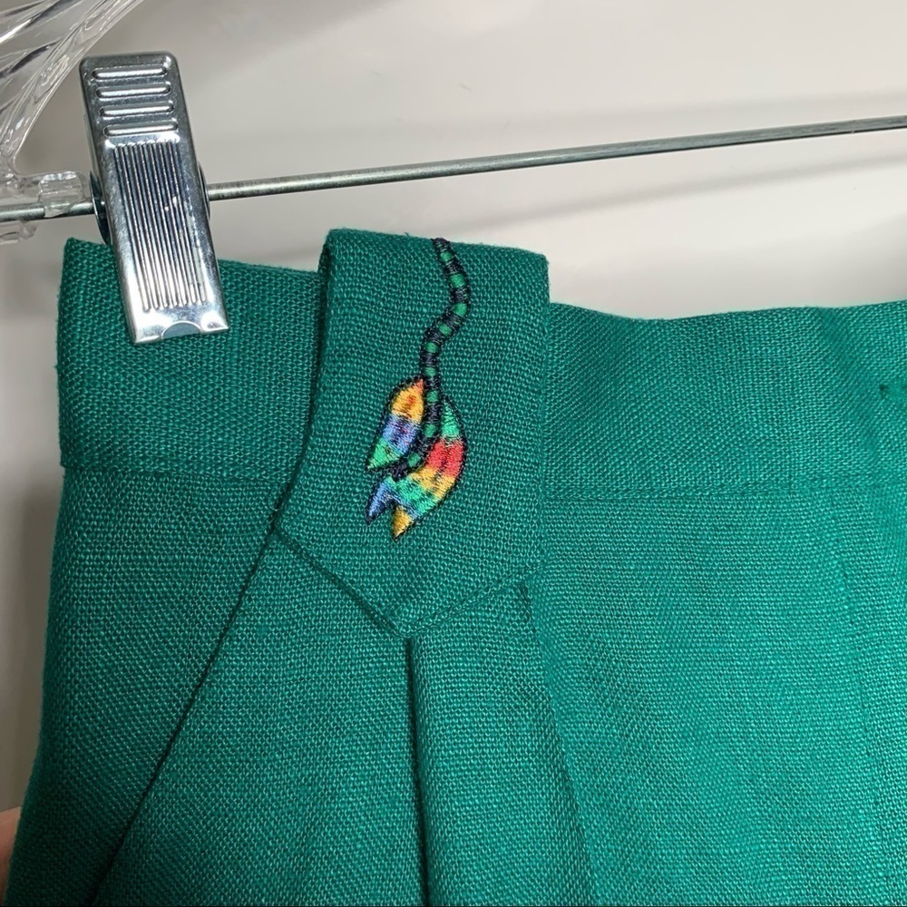 New Geiger woman Linen Blend Shorts 38 Green BNWT - Picture 4 of 8